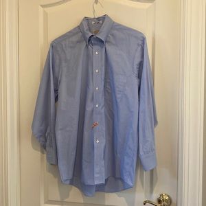 EAGLE Blue White Stripe Button Down Dress Shirt 16.5-32/33 L Large $35 EUC